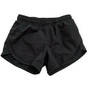 Athletic Works girls black running shorts size medium 7/8 with underwear panels